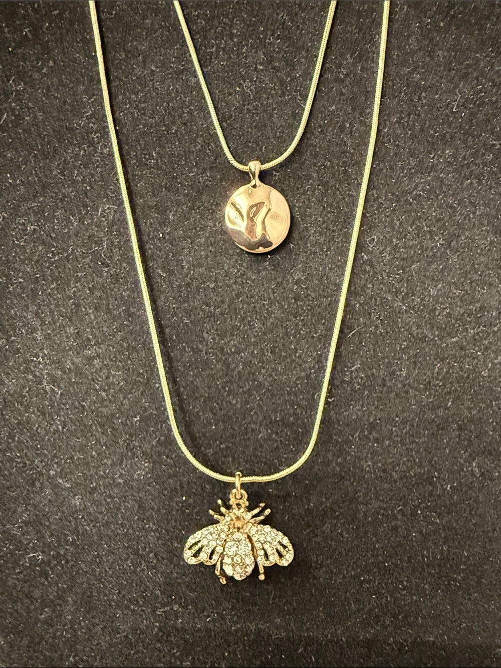 Gold Bee Pendant Layered Necklace - Women Jewelry